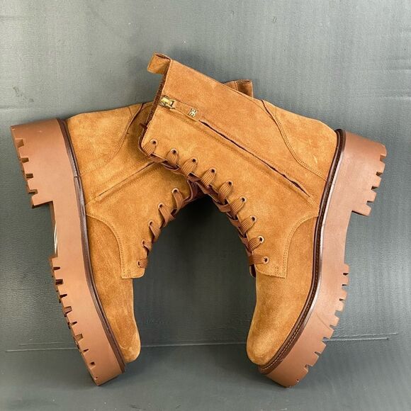 SAM EDELMAN EVINA FRONTIER BROWN Platform Combat boots women size 10 - Picture 6 of 10